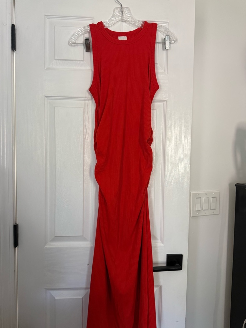a new day Sleeveless Red Ribbed Maxi Dress